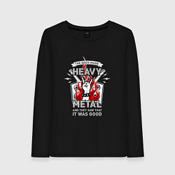 Лонгслив хлопковый женский The gods made heavy metal, цвет: черный