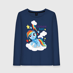 Лонгслив хлопковый женский Rainbow Dash, цвет: тёмно-синий