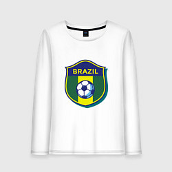 Лонгслив хлопковый женский Brazil Football, цвет: белый