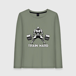 Женский лонгслив Train hard тренируйся усердно