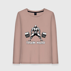 Женский лонгслив Train hard тренируйся усердно