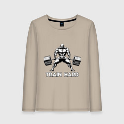 Женский лонгслив Train hard тренируйся усердно