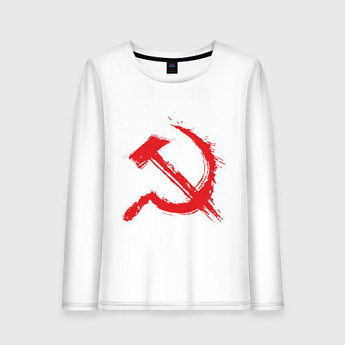 Женский лонгслив Cерп и молот / Белый – фото 1
