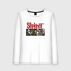 Лонгслив хлопковый женский Slipknot Faces, цвет: белый