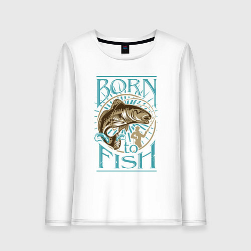 Женский лонгслив Born to Fish / Белый – фото 1