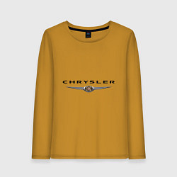 Лонгслив хлопковый женский Chrysler logo, цвет: горчичный