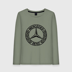 Лонгслив хлопковый женский Mercedes-Benz, цвет: авокадо