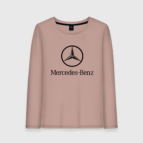 Женский лонгслив Logo Mercedes-Benz / Пыльно-розовый – фото 1