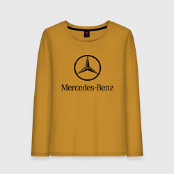 Лонгслив хлопковый женский Logo Mercedes-Benz, цвет: горчичный