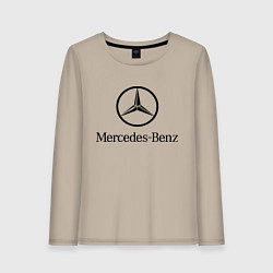 Лонгслив хлопковый женский Logo Mercedes-Benz, цвет: миндальный