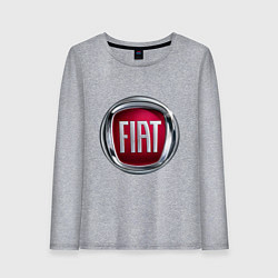 Лонгслив хлопковый женский FIAT logo, цвет: меланж