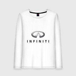 Лонгслив хлопковый женский Logo Infiniti, цвет: белый