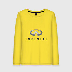 Лонгслив хлопковый женский Logo Infiniti, цвет: желтый