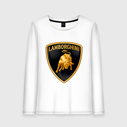 Женский лонгслив Lamborghini logo / Белый – фото 1