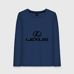 Лонгслив хлопковый женский Lexus logo, цвет: тёмно-синий