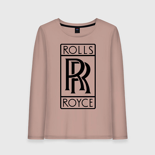 Женский лонгслив Rolls-Royce logo / Пыльно-розовый – фото 1