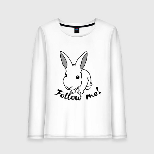 Женский лонгслив Rabbit: follow me / Белый – фото 1