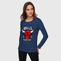 Лонгслив хлопковый женский Chicago Bulls est. 1966, цвет: тёмно-синий — фото 2