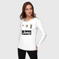 Лонгслив хлопковый женский FC Juventus, цвет: белый — фото 2