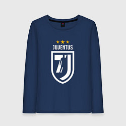 Лонгслив хлопковый женский Juventus 7J, цвет: тёмно-синий