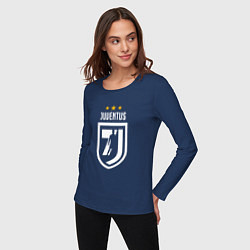 Лонгслив хлопковый женский Juventus 7J, цвет: тёмно-синий — фото 2