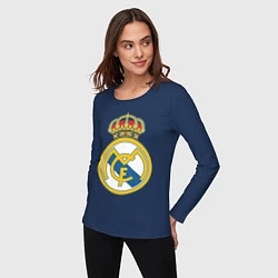 Лонгслив хлопковый женский Real Madrid FC, цвет: тёмно-синий — фото 2