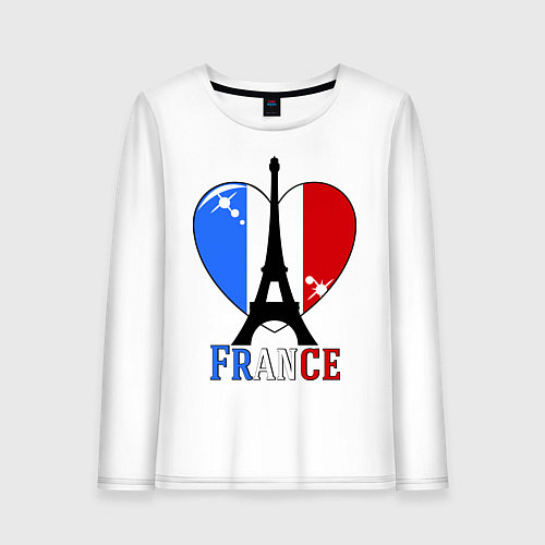 Женский лонгслив France Love / Белый – фото 1