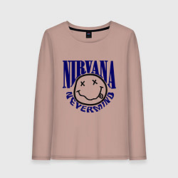 Лонгслив хлопковый женский Nevermind Nirvana, цвет: пыльно-розовый