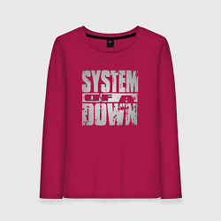 Лонгслив хлопковый женский System of a Down, цвет: маджента