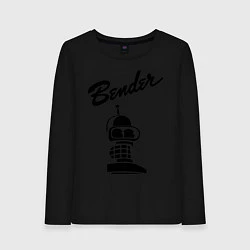 Лонгслив хлопковый женский Bender monochrome, цвет: черный