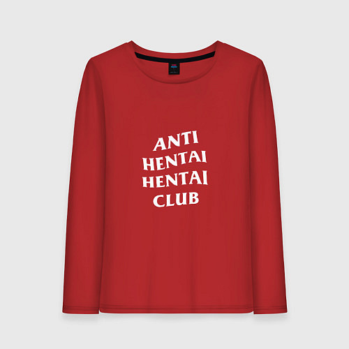 Женский лонгслив ANTI HENTAI CLUB / Красный – фото 1