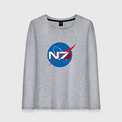 Лонгслив хлопковый женский NASA N7, цвет: меланж