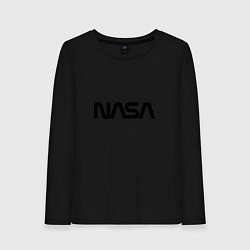 Лонгслив хлопковый женский NASA, цвет: черный