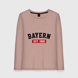 Лонгслив хлопковый женский FC Bayern Est. 1900, цвет: пыльно-розовый