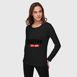 Лонгслив хлопковый женский FC Bayern Est. 1900, цвет: черный — фото 2
