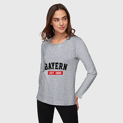 Лонгслив хлопковый женский FC Bayern Est. 1900, цвет: меланж — фото 2