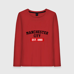 Лонгслив хлопковый женский FC Manchester City Est. 1880, цвет: красный