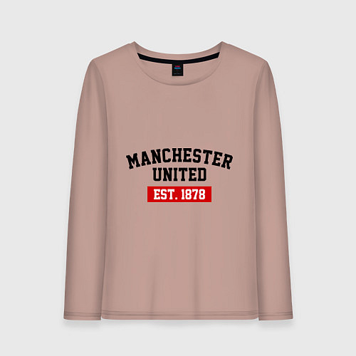 Женский лонгслив FC Manchester United Est. 1878 / Пыльно-розовый – фото 1