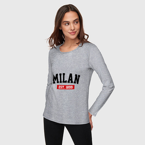 Женский лонгслив FC Milan Est. 1899 / Меланж – фото 3