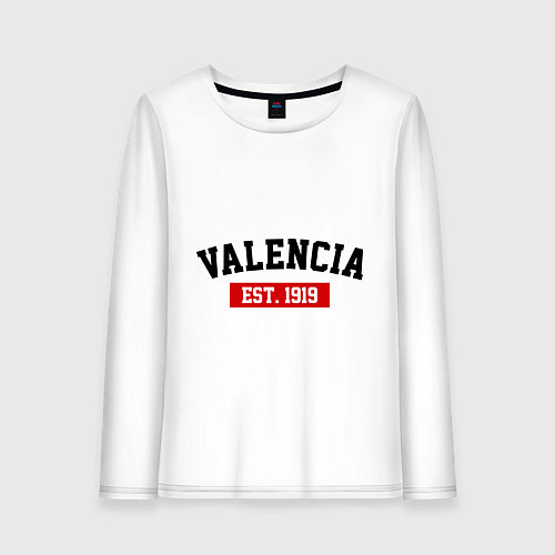 Женский лонгслив FC Valencia Est. 1919 / Белый – фото 1