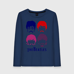 Лонгслив хлопковый женский The Beatles faces, цвет: тёмно-синий