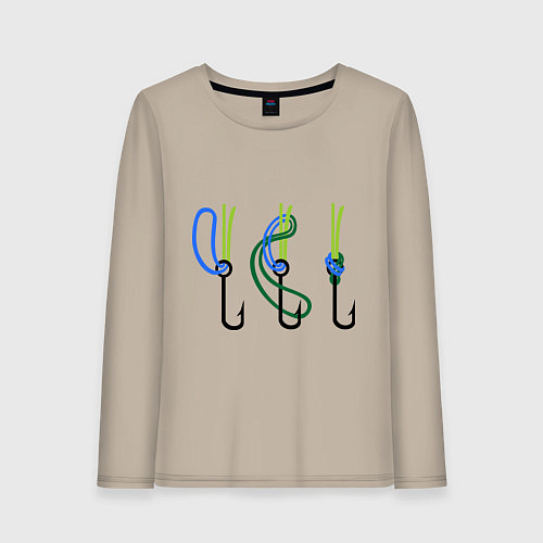 Женский лонгслив Рыболовный узел / Миндальный – фото 1