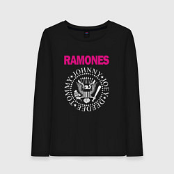 Лонгслив хлопковый женский Ramones Boyband, цвет: черный