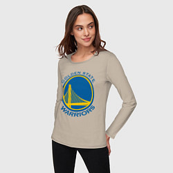 Лонгслив хлопковый женский Golden state Warriors, цвет: миндальный — фото 2