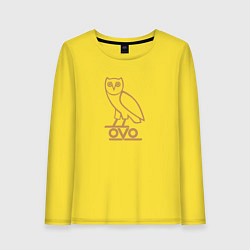 Лонгслив хлопковый женский OVO Owl, цвет: желтый