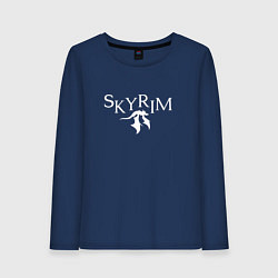 Лонгслив хлопковый женский Skyrim, цвет: тёмно-синий