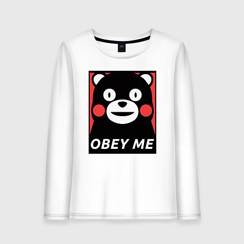 Женский лонгслив Kumamon: Obey Me / Белый – фото 1