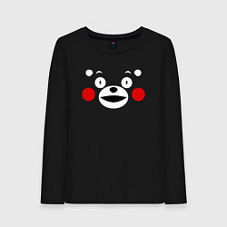 Лонгслив хлопковый женский Kumamon Face, цвет: черный