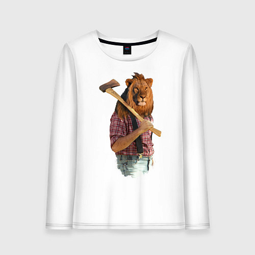 Женский лонгслив Lion lumberjack / Белый – фото 1