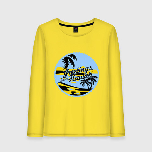 Женский лонгслив Greetings from Hawaii / Желтый – фото 1